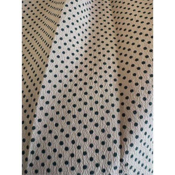 Vintage 70s womens button up taupe tan polka dot - Picture 3 of 3